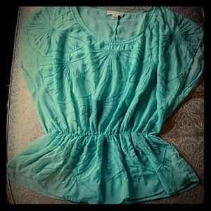 💙3 for 20 Aqua peplum top